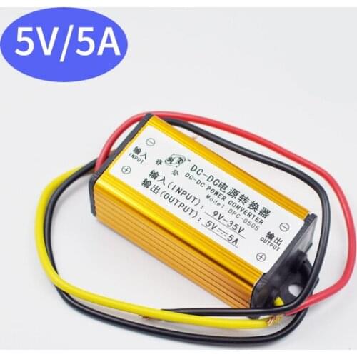 2 pcs DC-DC 12V 24V to 5V 5A Buck Converter Voltage Regulator Step Down Power Supply Module Car/Vehicle LED