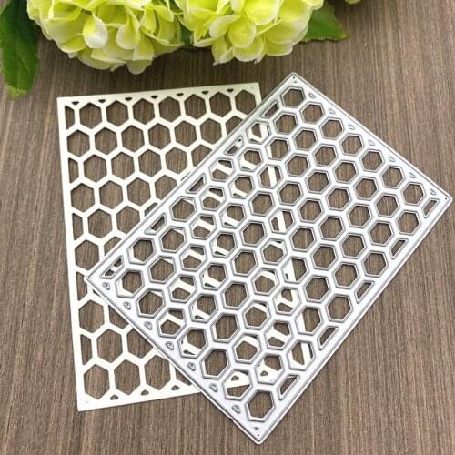 Rectangle Frame Honeycomb DIY Collage Scrapbook Card Album Paper Craft Embossing Stencils Punch Shape Dies METAL CUTTING DIES