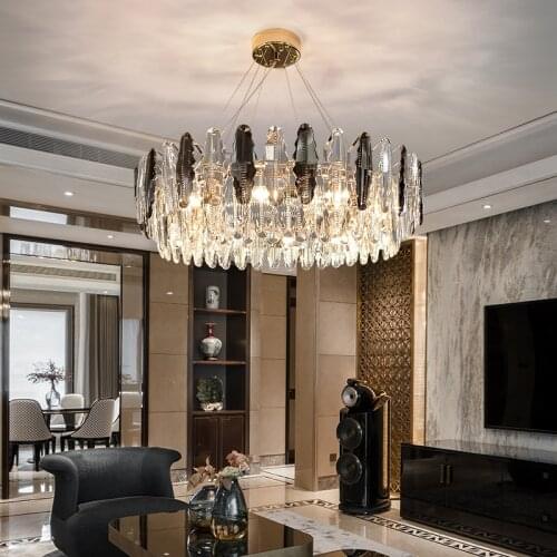 Postmodern Light Luxury LED Chandelier Living Room Chandelier Luxury Bedroom Dining Chandelier Lighting Simple Nordic Lamps