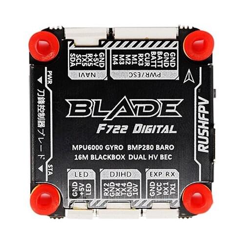 RUSHFPV RUSH BLADE F722 Analog Flight Controller MPU6000 Onboard OSD 3-8S 5V/5A BEC for FPV Racing Freestyle Drones DIY Parts
