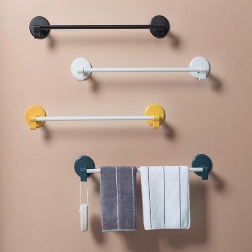 Self-adhesive Towel Holder Rack Wall Mounted Towel Hanger Bathroom Towel Bar Shelf Roll Holder Hanging Hook Bathroom Organizer