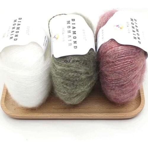 25g/Ball Mohair Cashmere Knitted Silk Shawl Yarn Thread Sweater Knitting Soft Wool 260M/0.9MM Lot 1ply Scarf Crochet Baby Yarn