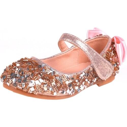 Skoex 2020 New Girls Princess Shoes Kids Fashion Sparkle Rhinestone Flat Dance Shoe Childrens Girl Wedding Party Dress Shoes