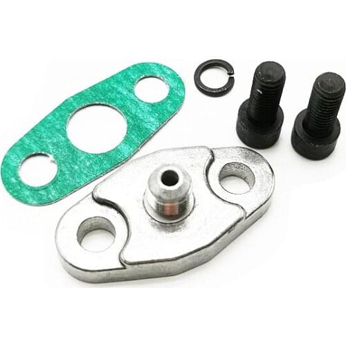 T3 T4 TURBO OIL FEED RESTTRICTOR ADAPTER 8-10 PSI PLATE CNC ALUM. -4 -4AN GASKET