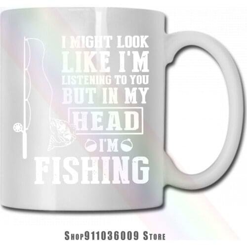 In My Head I Am Fishing mug cup tazas