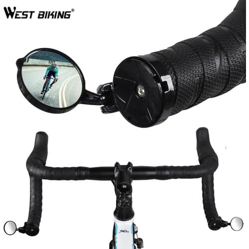 WEST BIKING Road Bike Mirror Handlebar 360 Degree Rotatable Wide Angle Rear view Bicycle Accessories Safe Cycling Racing Scooter