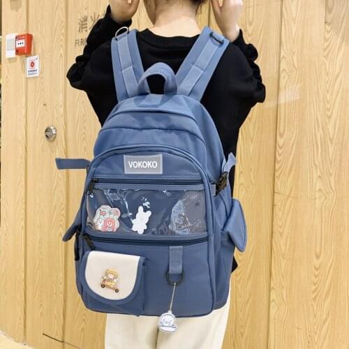 Waterproof Nylon+PVC Backpack Women Large Capacity School Backpacks for Teens Female School Bags Korean Harajuku 2020 New Ladies