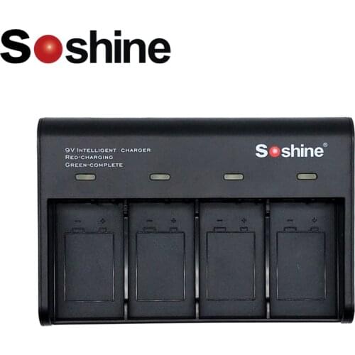 Soshine V4(Fe) 9V Smart Intelligent LCD Display 4 Slot Battery Charger For 9V Li-ion Ni-MH LiFePO4 Rechargeable Battery