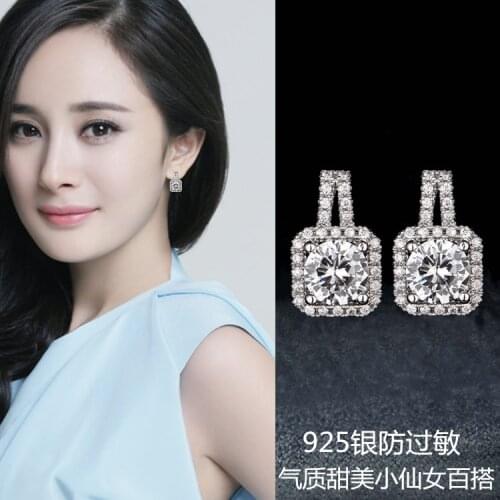 New Arrivals Korean Style Square Zircon Crystal Earrings For Women Lady Bridal Earrings Girls Gifts Pendientes Brincos 2021