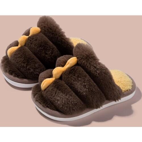 Winter Warm Slippers Women Fuzzy Slides Men Kids Home Slippers Parent-Child House Shoes Non-slip Indoor Bedroom Fluffy Footwear