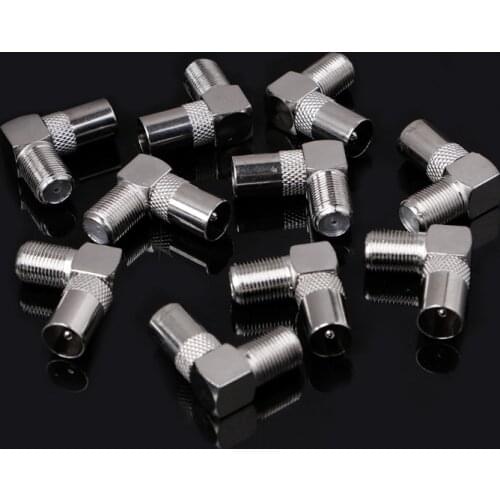10 Pcs Right Angled Angle 90 degree F Connector Female to RF Coax Male Plug Aerial Drop Ship