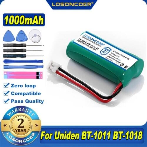 100% Original LOSONCOER NEW 2.4V 1000mAh Ni-MH Cordless Phone Battery For Uniden BT-1011 BT-101 BT101 BT1011 BT-1018 BT1018