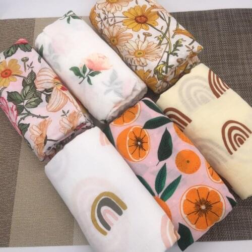 120x120cm 70% Bamboo+30% Cotton Swaddle Blanket Baby Blankets Newborn Muslin Swaddle Newborn Bedding