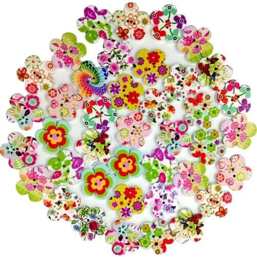 20mm color wooden button round resin mini button sewing tool decoration button clip clothing DIY clothing accessories 100 Pcs