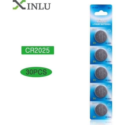 30PCS/lot CR2025 CR 2025 DL2025 BR 2025 3 Volt Button cell Lithium coin Battery 3V watch coin battery,XINLU battery