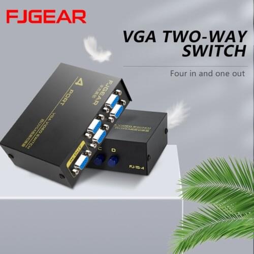 4 Port VGA Audio Video Switch Box HDMI-compatible Computer Host Display Sharer For PC Monitor HDTV
