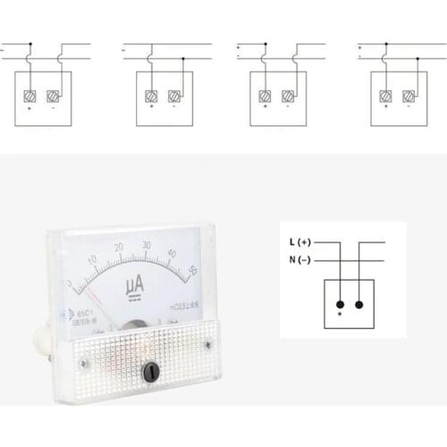 85C1-UA Ammeter Mechanical Pointer Type Analog Current Panel Meter Current Meter B36B