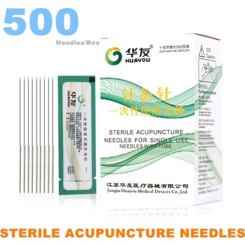 Flat Handle Acupuncture Needle 500 Acupuncture Disposable Zhenjiu Zhen Beauty Massage Stainless Steel Sterilze Needles
