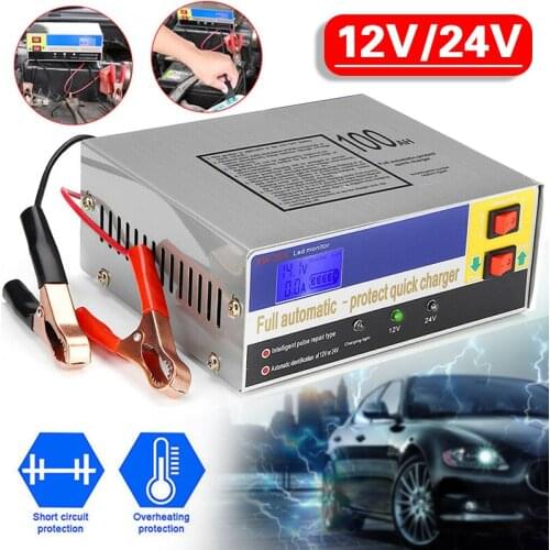 12V/24V Automatic Car Battery Charger 10A Boat Caravan Motorcycle 20Amp 100AH Manual Mode / Automatic Mode for choice