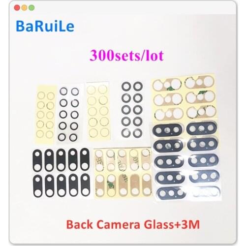 BaRuiLe 300sets Back Camera Glass Lens for iPhone 7 8 6 6S Plus X XS Max XR Rear Cam Cover Ring with 3M Sticker Adhesive Repair