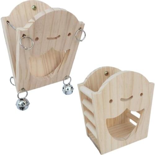 Rabbit Wooden Hay Rack Manger Bunny Hay Feeder Multi-Functional Manger Grass Holder Hamster Bowl