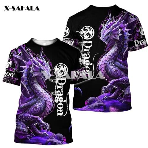 Skull Dragon Scales Spirit Art Men 3D Full Print T-shirts Summer Fashion Short Sleeve Tee Harajuku Punk Style Women/Unisex-5