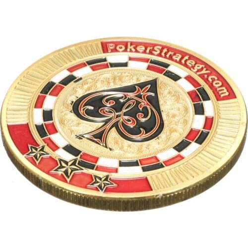 Hot Sale Iron Poker Guard Card Gold Plated With Round Plastic Case Protector Coin Poker Chips Entertainment Friends Parties