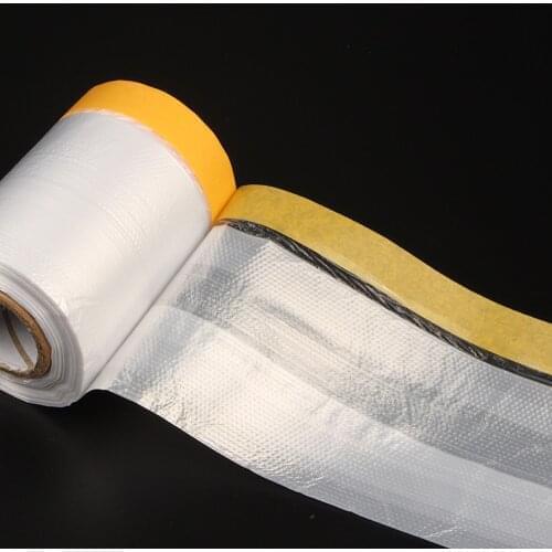 Painters Pre-taped Drop Film PE Masking for Furniture Vehicle Wall Painting Waterproof Protector Plastic Cover Clear Tarp