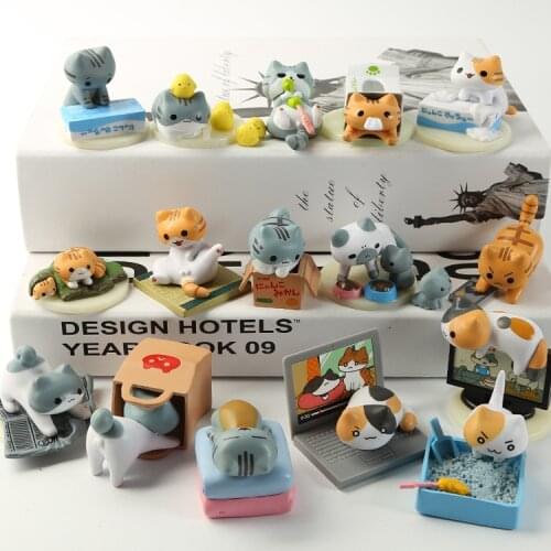 8pcs/set Children cat&dog decorative Action Figures vinyl doll decoration 2-4cm with retial box 3kinds WJ01