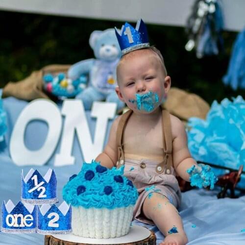 1pcs First Birthday Caps Lace Flower Hat Girls 1st 1nd 1rd Birthday Crown Headband baby shower 1 Year Birthday Party Decoration