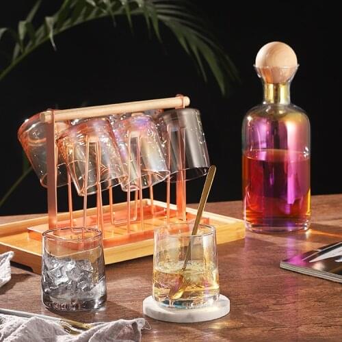 Cocktail Crystal Wine Glasses Set Handmade Drinking Game Whisky Brandy Tequila Glass Cup Set Dispenser Vinho Bar Tools DG50BS