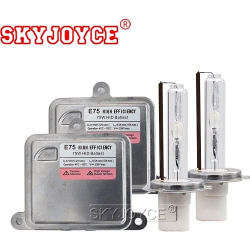 SKYJOYCE 75W D2H 6000K HID Headlight Kit AC 12V Car Light Xenon Ballast 4300K 5000K 8000K 75W H1 H3 H7 H11 9005 9006 Bulb Lamps