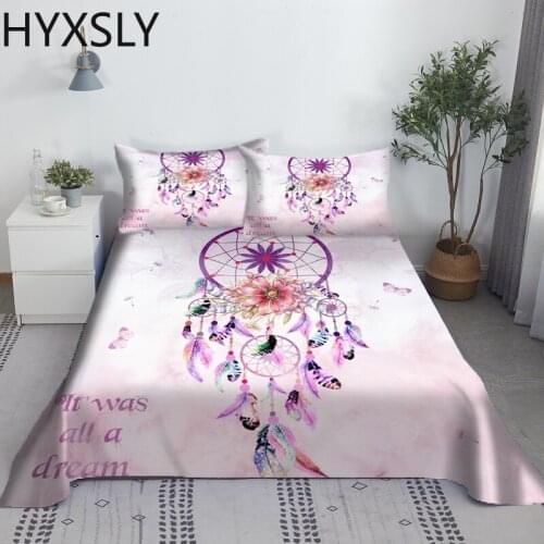 Luxury Dreamcatcher Bed Sheet Set 3D Print Polyester Bed Flat Sheet + Pillowcase 2/3pcs Bedding Decor Design for Children Adult