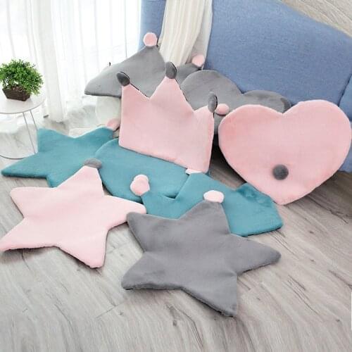 Ins Nordic Simple Style Crown Love Five-pointed Star Floor Mat Baby Crawling Play Mat Living Room Bedroom Childrens Room Carpet