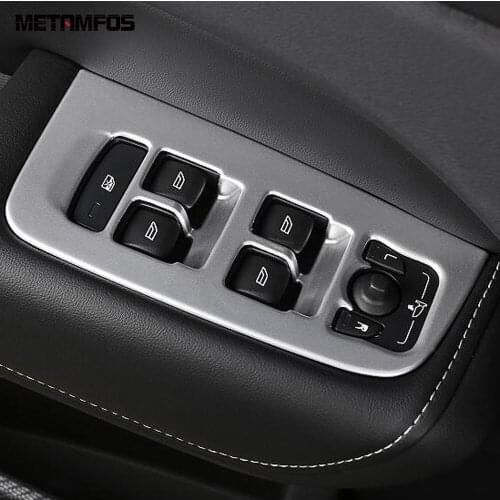 For Volvo XC60 XC 60 SUV 2018-2020 Window Lift Switch Cover Trim Inside Armrest Frame Carbon Fiber Inner Accessories Car Styling
