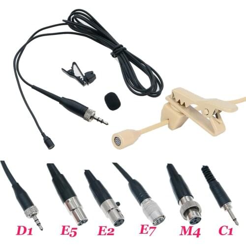Miniature Clip Lapel Lavalier Microphone For Shure 4Pin AKG 3Pin Sennheiser 3.5mm Lock Audio-Technica WirelessTransmitter