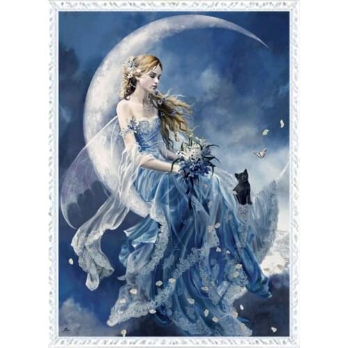 Cross Stitch Kits Embroidery Sewing DIY DMC14CT Beauty Wind Moon Unprinted Counted Cross-Stitch Embroidery Handmade Crafts