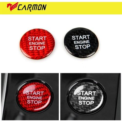 Real Carbon Fiber Engine Start Button Cover Stickers Decor For Audi A4 A5 A6 C7 A7 Q3 Q5 Q7 Start Stop Button Sticker Cover Trim