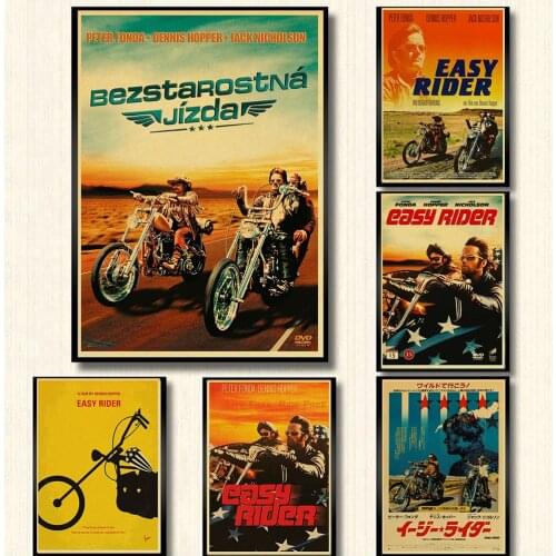 Wall Picture Room Bar Decor Easy Rider Poster Home Art Retro Poster Print Motorcycle Drawing Core Wall Art Decor Canvas Painting