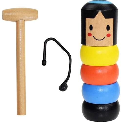 Unbreakable Immortal Wooden Man Toy Stubborn Tumbler Stage Trick Props