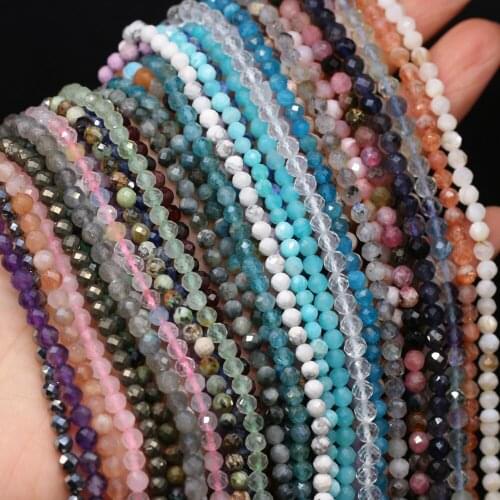 Wholesale Fashion Natural Gemstone Small Faceted Beads 4mm Loose Beads for Jewelry Making DIY Bracelet Necklace Accessories Gift