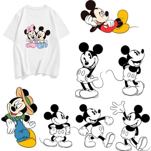 Ironing transfer Clothes stickers Mickey Minnie Patch girl boy Thermal transfer patch Vinyl Clothes decoration Decal badge