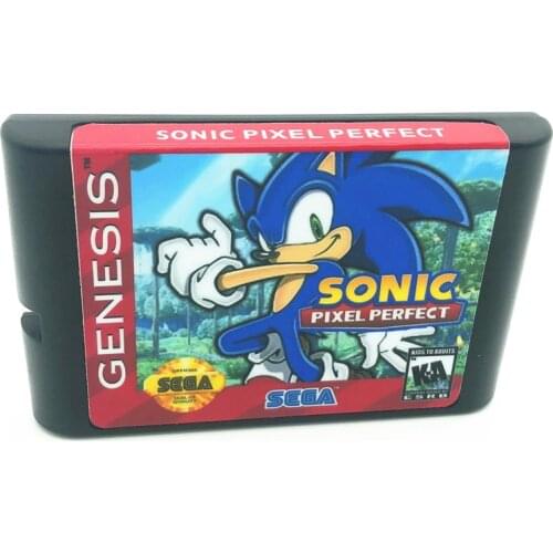 Sonic Pixel Perfect For SEGA GENESIS & Mega Drive 16 Bit Video Games Conosle