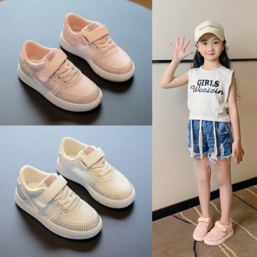 Diamond Girls Sports Shoes 2021 Spring New Children Casual Shoes Boys Kids Running Shoes Child Breathable Mesh Student Sneakers