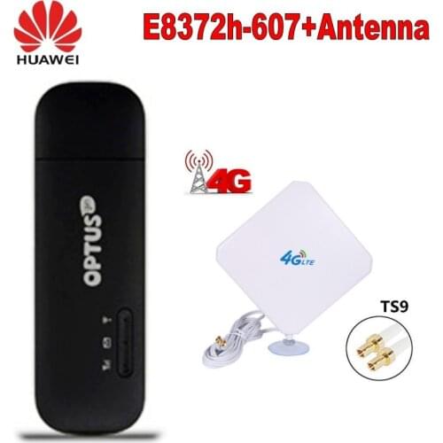 Huawei Wingle E8372h-607 LTE USB WiFi Unlocked modem+TS9 4G antenna 35dbi
