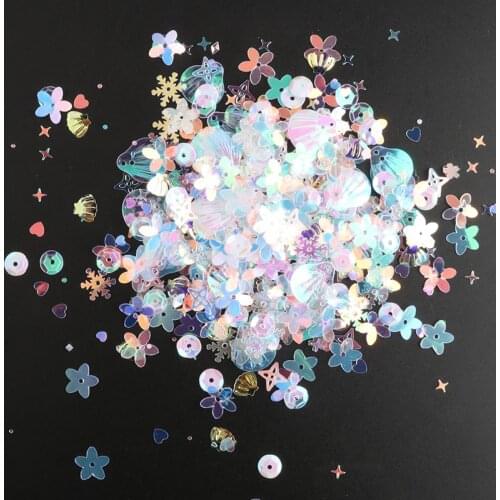 Mix Sequins Multi Shape Paillettes Flower Mix Sequin Loose Paillette For Craft Clothes Garment Dress Decoration Accessory 10g