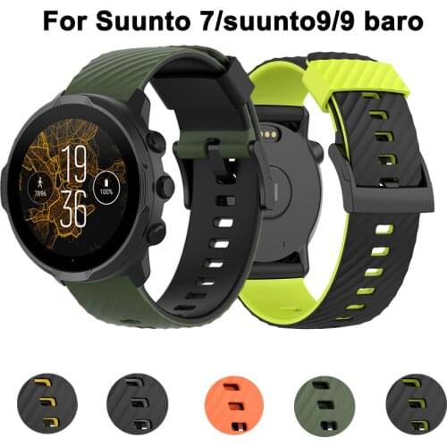 24MM Wrist strap for Suunto 7/9 watch accessories silicone band for Suunto 9 baro/Spartan Sport Wrist HR Wristband replacement