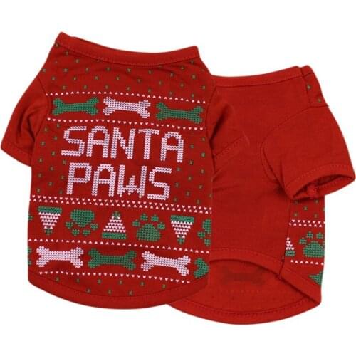 Christmas Printing Pet Dog Clothing Winter Warm Pet Dog Jacket Puppy Cotton T Shirts Pet Supplies