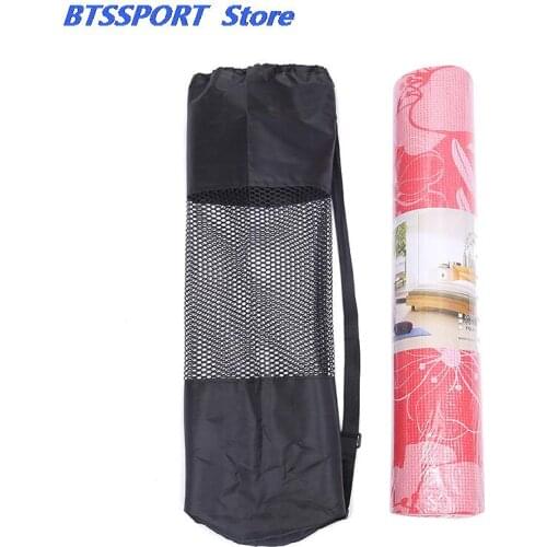 New Nylon Mesh Center Yoga Mat Bag Adjustable Strap Pilates Carrier Fitness Body Building Sports Equipment