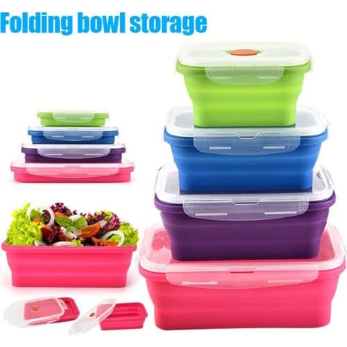 Silicone Bento Box Folding Lunch Bowl Food Storage Container Boxes Tableware can CSV